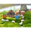 7 in 1 Dollhouse Decoration Plant Pots Miniature Green Potted Miniature Bonsai Model Dollhouse Accessories Decor,1 12 Scale Doll House Miniature Plant Model (7 dersert Plants Bots)