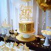 Happy 97th Birthday Cake Topper, 97th Birthday Decorations for Men/Women, Cheers to 97 Years, 97 Fabulous, 97th Happy Birthday Party Supplies Gold Glitter