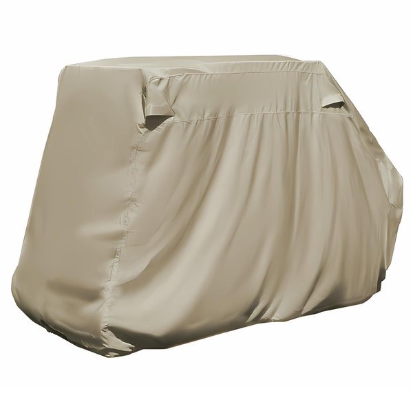 Formosa Covers | Premium Golf Cart Storage Cover for EZGo, Club car 4 Seater with 2 Seater Roof up to 58" L Taupe