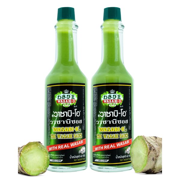 Wasabi O Hot & Spicy Sauce - Fresh Made Japanese Sauce With Pure & Real Wasabi, Gluten Free & Vegan Wasabi Sauce for Steak & Sushi, 2.2oz (Pack of 2)