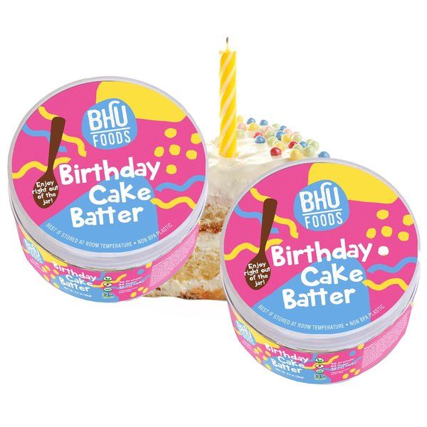BHU FOODS Keto Protein Cookie Dough Snack Jar | Birthday Cake | Keto Snacks, Vegan, Gluten Free (Pack of 2)