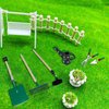 Cayway 16 PCS Miniature Dollhouse Set Garden Tools, Miniature Dollhouse Garden, Garden Shovel,Broom for DIY Miniature Fairy House Garden Tools