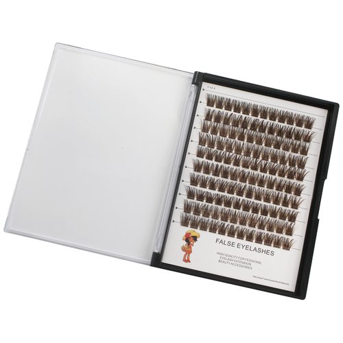 Vayator wide stem with various colored false eyelashes D curl eyelash string 10-20mm Choose professional makeup personal eyelash string Grafted eyelash extension cluster（BN-16mm）