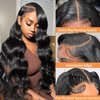 Lace Front Wigs Human Hair: 13x4 Body Wave Lace Frontal Wigs Human Hair for Women 200% Density HD Transparent 24 Inch Glueless Virgin Human Lace Front Wigs Pre Plucked with Baby Hair Natural Black