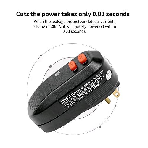 ANEKEN GFCI Plug Replacement Auto Reset 3 Prongs 15Amp 3-Wires with Waterproof Ground Fault Circuit Interrupter Safety RCD Protection for Power Pressure Washer, Air Conditioner, Hot Tub, Hair Dryer