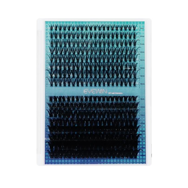 Lash Clusters DIY EyeLash Extension 320PCS, 0.07 D Curl 9-16MIX 20D 50D Wispy Fluffy Cluster Lashes Extension, Individual DIY Single Lashes Cluster Extensions for Eyelash Extensions Beginners