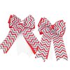 Red, Grey & White Chevron Equestrian Hair Bows-Available on French Barrette, Alligator Clip (Alligator Clip)