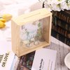 Piggy Banks for Adults, Decorative Shadow Box Wooden Frame, Coin Bank Money Bank, Sized 6.5x6.5x2.2 Inch, Natural Wood Money Box, Printed on The Plexiglass Front-Make Your Dreams Happen.