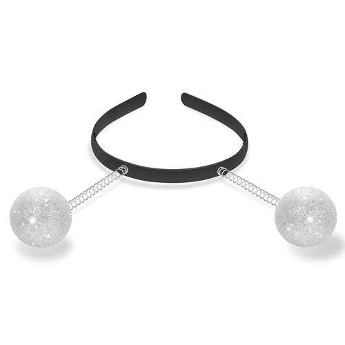 Etercycle Alien Headband, Halloween Headbands Alien Costume Accessories, Space Antenna Head Bands Boppers Ball for Halloween Theme Party Cosplay Costume (Silver)