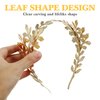 Tiaras and Crowns for Women - Golden Laurel Leaves Tiaras for Women, Bridal Headband Princess Tiara for Girls Queen Crown Greek Roman Gold Headpiece Wedding Hair Comb