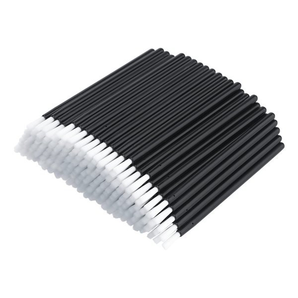 G2PLUS 100PCS Disposable Lip Brush Applicators, Disposable Nail Brushes, Lip Brushes Lipstick Lip Gloss Wands for Makeup PYO Cookie Paint Brushes (Black)