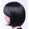 SWACC 11” Women Short Straight Synthetic Bob Wig Candy color Cosplay Wig Anime Costume hairpiece for Party with Wig Cap (Black-11)