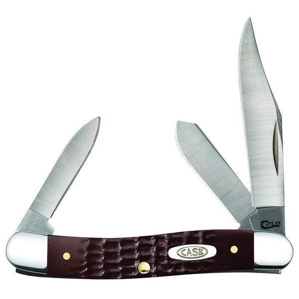 Case WR XX Pocket Knife Brown Synthetic Medium Stockman Item #217 - (63087 SS) - Length Closed: 3 3/8 Inches