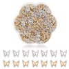 TemBelle Nail Charms, 50 Pcs Butterfly Nail Charms 3D Butterflies Shape Charms for Nails Gems, Nail Art Decorations Supplies (25Pcs Gold, 25Pcs Silver)