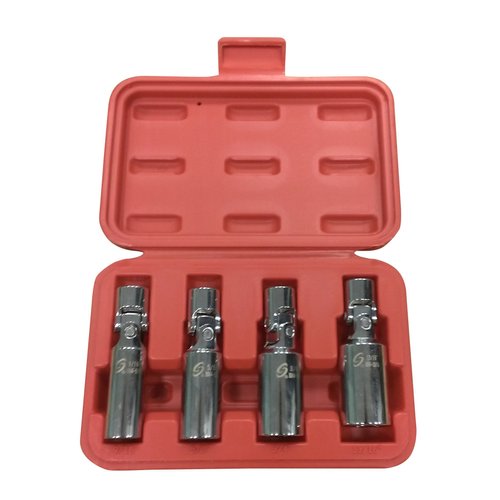 SUNEX TOOLS 8844 3/8-Inch Drive 13/16-Inch Universal Spark Plug Socket, Fully Polished, CR-V 9/16-Inch - 13/16-Inch, 4-Piece