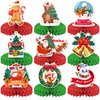 Christmas Party Decorations,KSKSPE Christmas Centerpieces for Tables Honeycomb Centerpieces 3D Christmas Theme Birthday Party Decor Supplies Boys Girls-9 PCS