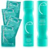 Malibu C Swimmers Wellness Collection - Swimmers Shampoo and Conditioner Set + Hair Mask Packets - Moisturizing, Shine Restoring Hair Care Kit - Protects Hair Discoloration from Pool Elements