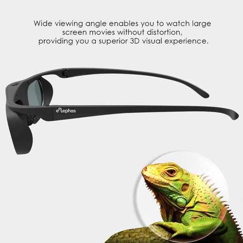 DLP Link 3D Glasses, ELEPHAS 144Hz Rechargeable Active Shutter Eyewear for Most DLP-Link 3D Projectors- Acer, ViewSonic, BenQ Vivitek, Optoma, Panasonic, Dell, Viewsonic (4 Pack)