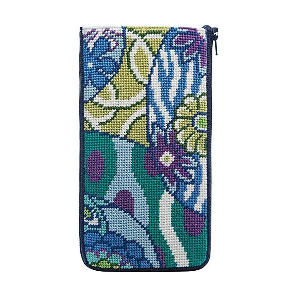 Stitch & Zip Eyeglass Case Needlepoint Kit- Imari Abstract