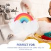 Healvian Loofah Sponge Portable Baby Sponge Rainbow Shaped Bath Scrubber Household Body Scrubber Body Scrubber Balls Shower Mesh for Kids Adults Exfoliating Bath Sponge