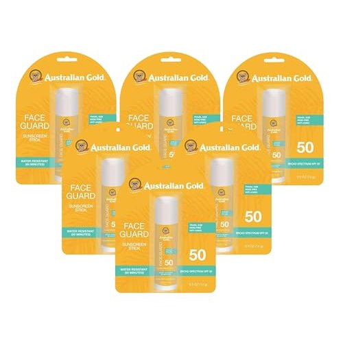 Australian Gold Spf#50 Face Guard Stick 0.5 Ounce (17ml) (Pack of 6)
