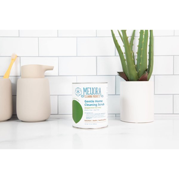 Meliora Cleaning Products Gentle Home Cleaning Scrub Powder, Peppermint Tea Tree