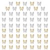 qiipii 60pcs Butterfly Nail Charms Bulk 3D Golden Silver Butterflies Charms for Acrylic Nails, Nail Alloy Studs Charms Nail Art Jewels Decor Supplies Accessories for Nails Face Makeup Body DIY Crafts