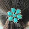 TMUSIBEN Hair Elastics & Ties for women and girls hair tie bracelet No Damage Elastics Hair Bands 3 Colors Turquoise Bohemian Concho Squash Blossom Western cowgirl accessory (turquoise)