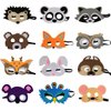 12pc Forest-Friends Animals Felt Face Costume Woodland Creatures Animal Cosplay Camp Themed Party Favors Supplies for Kids