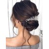 Catery Rhinestones Bride Wedding Hair Comb Silver Bridal Side Comb Wedding Hair Piece Bead Bridal Hair Piece Clips Hair Accessories for Women and Girls (A silver)
