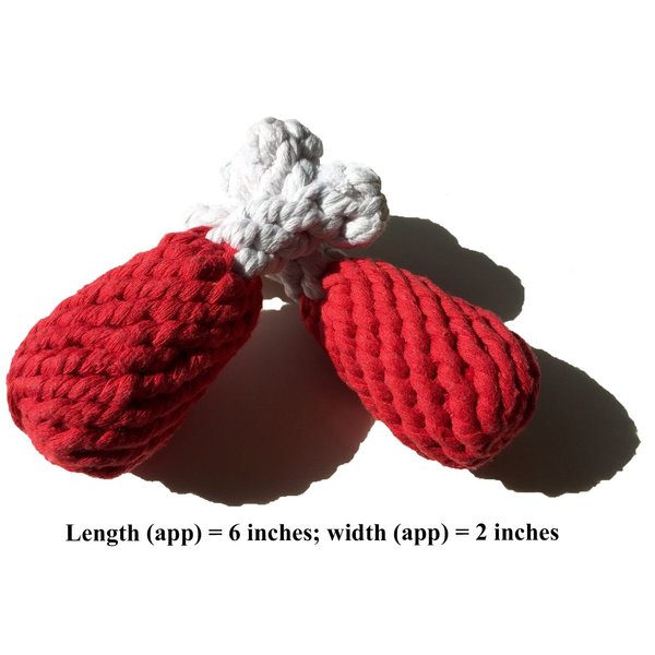 Reelok Pet Dog Puppy Cat Chewing Rope Red Chicken Turkey Leg Drumstick Shape Molar Cotton Knot Clean Teeth Healthy Teeth Chew Fun Toy