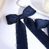VOBOBE 2PCS Hair Bows for Women Girls, Navy Tassel Hair Ribbon Bowknot Hair Clips Barrettes Hair Accessories for Girl with Long Tail (Navy)