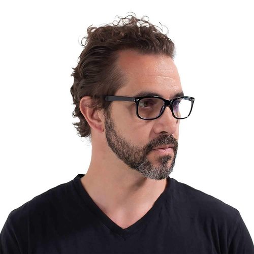 VITENZI Progressive Reading Glasses for Women and Men Multifocal Computer Readers with Blue Light Blocking MultiFocus Lenses Prato in Black 1.50