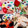 FANDAMEI White Round Paint Tray Palettes, Paint Palette Tray, Plastic Paint Tray Palette, Paint Palettes Paint Pallets with 10 Wells for Adults & Kids, for Painting or DIY Craft Class, 4 PCS