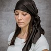 Mulberry Park Pure Silk 36" Square Head Scarf Bandana - For Healthier, Frizz-Free Hair While You Sleep - 19 Momme, Grade 6A Silk - Black