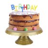 Grupo Mirandinha - Thin Acrylic Cake Stand with Lace - Durable, Modern and Reusable Design for Special Occasions - Gold Finish