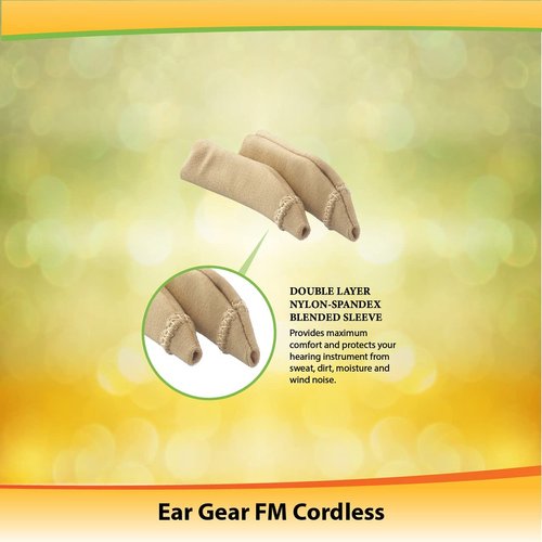 Ear Gear FM Cordless – Protect Hearing Aids or Hearing Amplifiers from Dirt, Sweat, Moisture, Wind – Fits Hearing Instruments 2” to 3”