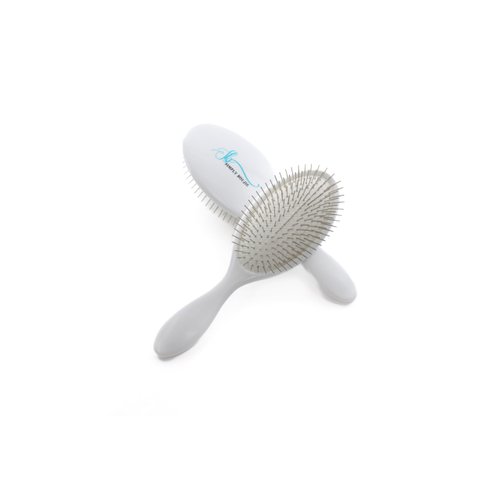 Luxury Detangling Brush - Premium Metal Bristles for Wet/Dry Use, Hair Extension and Wig Safe - Gently Massages Scalp for Soft, Shiny Hair for Women, Men, and Kids