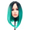 SWACC Ombre Colors Straight Short Hair Bob Wig Synthetic Colorful Cosplay Daily Party Flapper Wig for Women with Wig Cap (Teal Blue)
