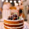 BEAN LIEVE 24-Count Birthday Candles - Long Thin Cake Candles Slow Burning Candles for Birthday, Wedding, Lucky Party Decoration (Champagne Gold)