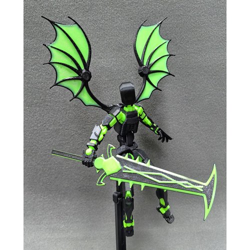 T13 Action Figure(Assembly Completed),Titan 13 Robot Action Figure,3D Printed Dummy 13 Action Figure Articulated, Lucky 13 Gift for Collectors Desktop Decorations,muñeco de acción(Black Green)