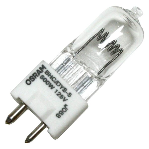 SYLVANIA 54835 - BHC/DYS/DYV-5 - Stage and Studio - T6 - 600 Watt Light Bulb - 125 Volt - GZ9.5 Bi-Pin Base - 3200K