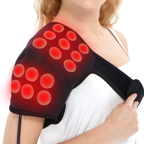 UTK Jade Stone Far Infrared Heating Pad for Left and Right Shoulder Pain Relief with Smart Remote Controller, Carry Bag, and Adjustable Strap