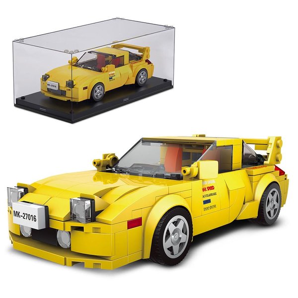 Mould King Speed Champion Cars Building Sets, RX-7 Mazda Sports Car Model with Display Case, 27016 MOC Collectible Race Car Toys Blocks Kits for Adults and Boys Girls Kids Aged 8+ (329 Pieces)
