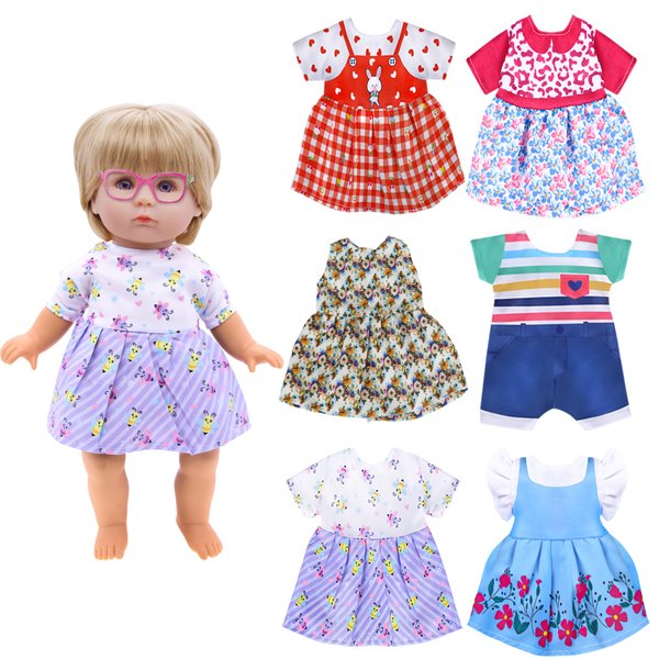 Alive Baby Doll Clothes and Accessories - 6 Sets Baby Doll Dresses Fit for 12 13 14 Inch Girl Dolls,Doll Outfits Include Doll Dresses, Jumpsuit, Swimsuit Dolls Outfits for Girls Gift Age 5-7 8-10