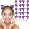 LIONSOUL 10 Pcs Cheetah Ears Headband for Women Leopard Cheetah Print Birthday Party Decorations Supplies