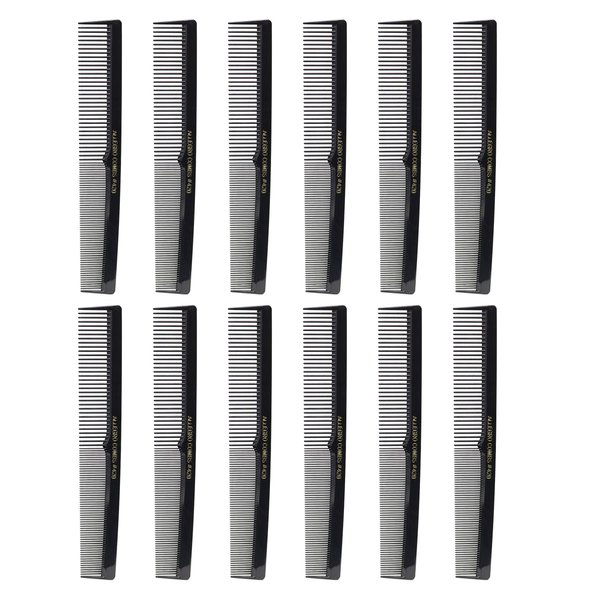 Allegro Combs 420 Hair combs Barber Comb Comb Set Hair Cutting Combs Pocket Comb Combs for Hair Stylist Styling Comb Black Combs 12 pk.