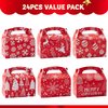 JOYIN 24 PCS 3D Christmas Treat Gift Wrap Boxes for Holiday Xmas Presents, Goodie Paper Boxes, Party Favor Supplies, Candy Treat Cardboard Cookie Wrapping Boxes