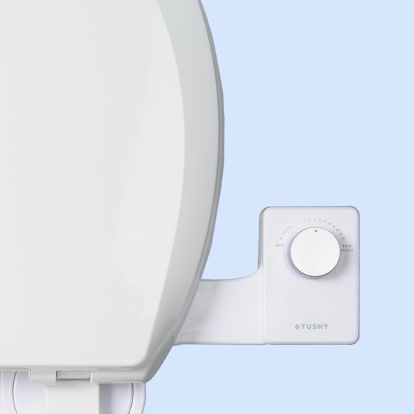 TUSHY Fresh Bidet: Ultra Slim Toilet Seat Attachment (Non-Electric Self-Cleaning Hygienic Nozzle) Easy DIY Install <10 Min | Adjustable Water Pressure Control (Fresh (Ultra-Slim), Silver Knob)