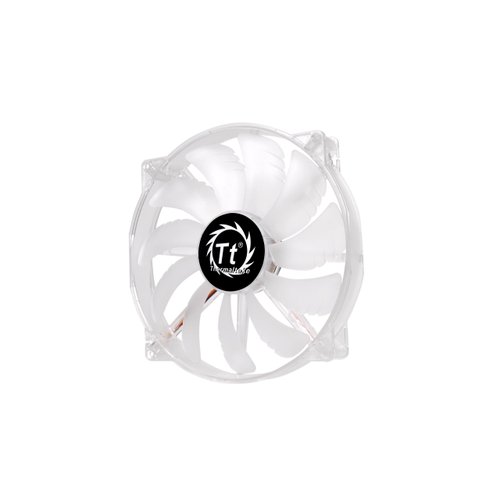 Thermaltake 200mm Pure 20 Series Blue LED Quiet High Airflow High Performance Easy to Install Case Fan CL-F016-PL20BU-A, Clear w Blue LED